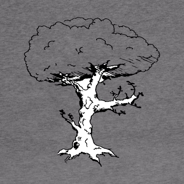 Black and White Tree Doodle Art Style by VANDERVISUALS